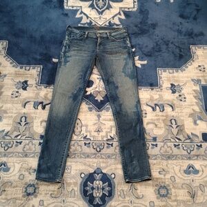 Citizens Of Humanity Two-Tone Washed Avedon Skinny Jeans - Blue